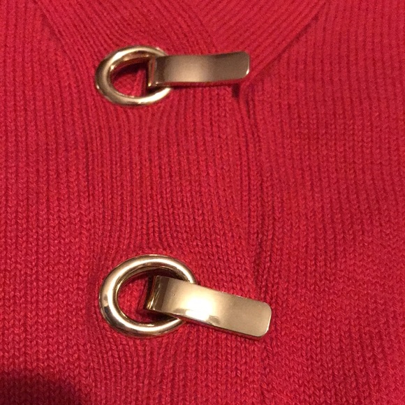 CHARTER CLUB Womens Red Long Sleeve Pullover Henley Neck Sweater Golden Clasps—L - Picture 8 of 16